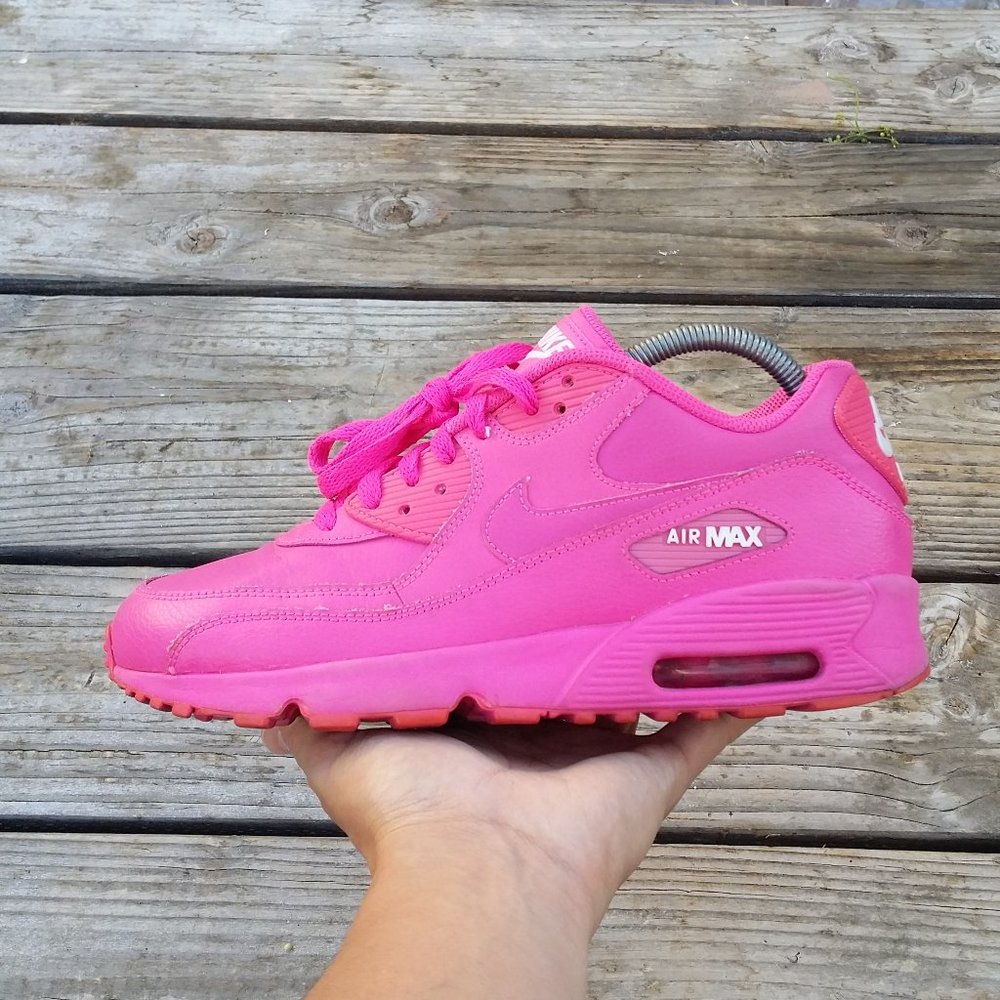 Women Sz 8.5 Nike Air Max 90 Leather Laser Fuchsia